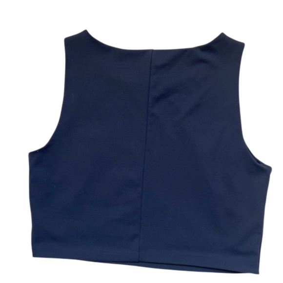 Crop Top Tahari in Navy Stretch Fabric, Size M - Picture 2 of 5